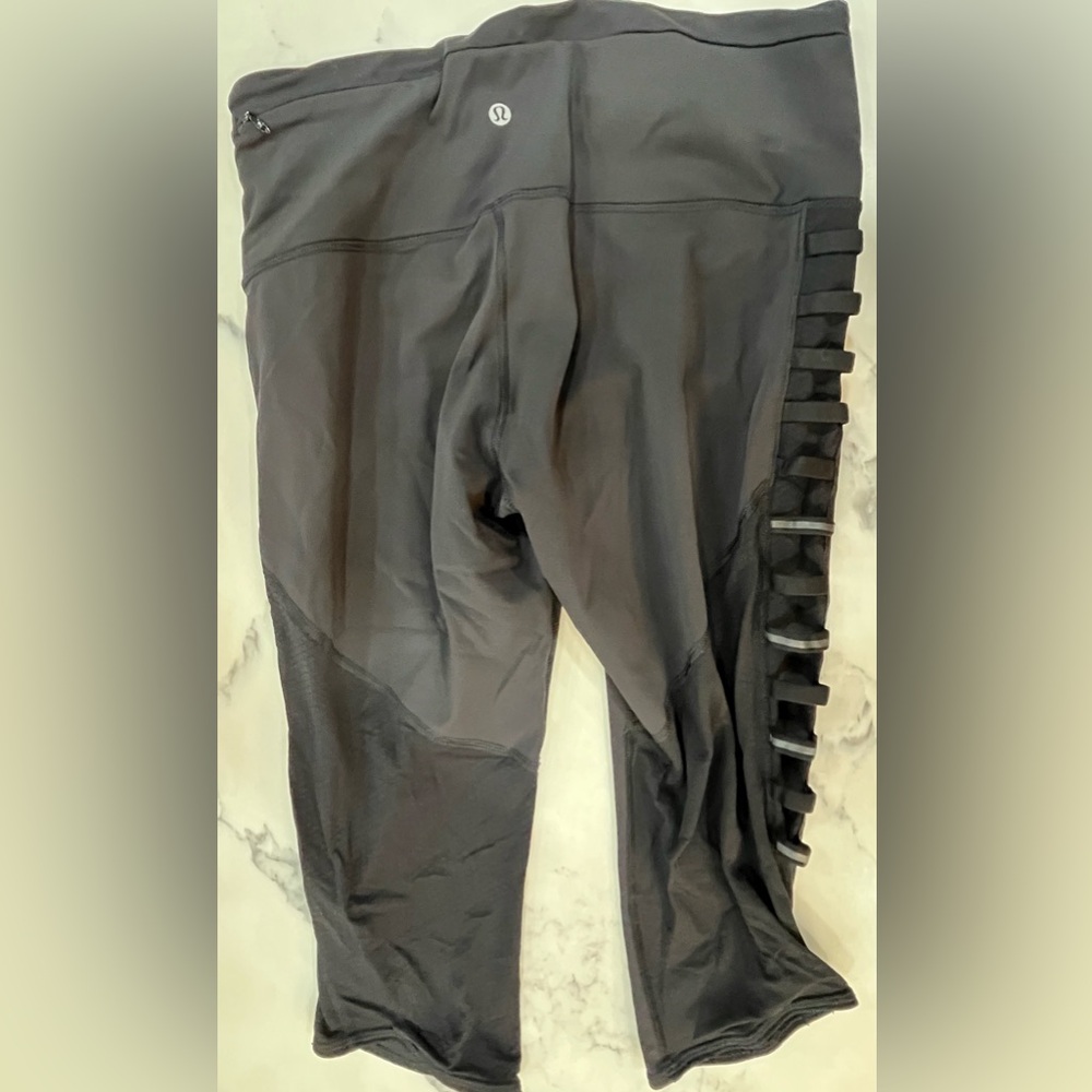 Lululemon Athletica Black Crops with Side Detailing